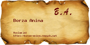 Borza Anina névjegykártya
